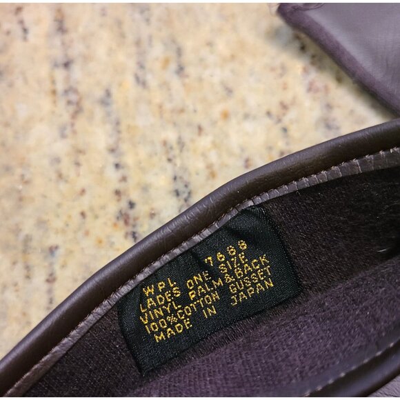 New! Vintage Women's One Size Brown Faux Leather Lined 12.5" Ling Gloves Japan - Picture 3 of 12